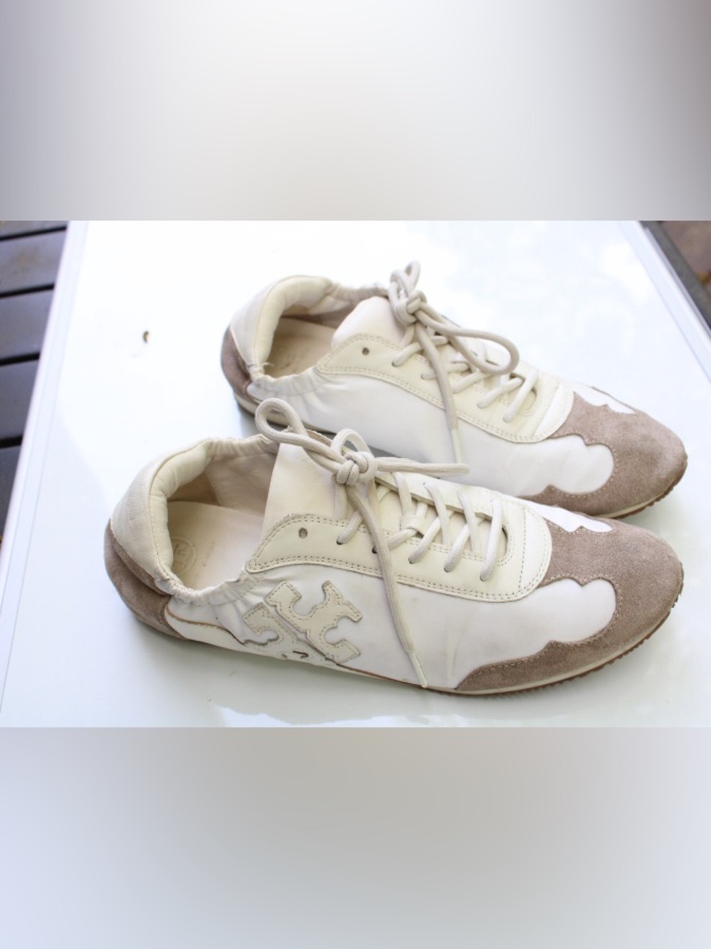 Tory Burch double T logo sneakers Leather